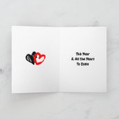 バレンタインになってくれませんか？かわいいレトロポップアートのカップル カード (内部)