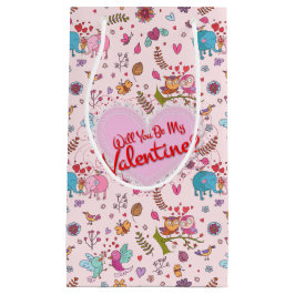 バレンタインになってくれる？愛するかわいい動物たち スモールペーパーバッグ