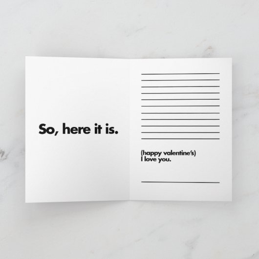 バレンタインには何の変わりもない 案内状 (内部)