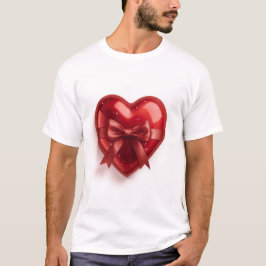 バレンタインにぴったりなロマンティックな赤いバラのカップルTシャツ Tシャツ