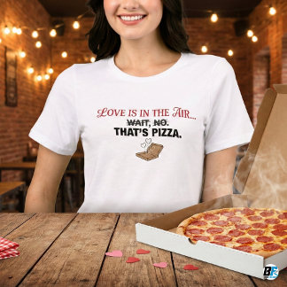 バレンタインにサプライズ ピザで愛を表現するアンチバレンタインデザイン トライブレンドTシャツ