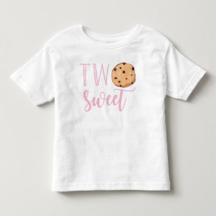 バレンタインにピンクのクッキー2個 バースデー トドラーTシャツ