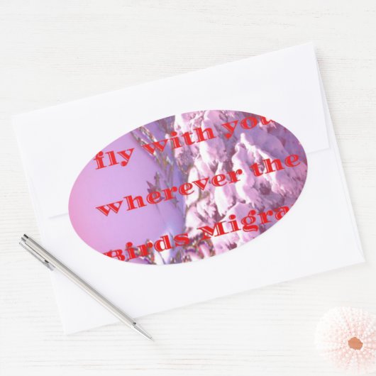 バレンタインに一緒に飛ぼう.png 楕円形シール (封筒)