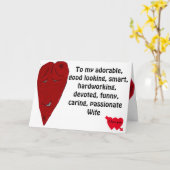 バレンタインに最適な妻のジョーク カード (黄色い花)