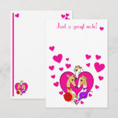 バレンタインに最適な3頭のグレイハウンド ノートカード (正面/裏面)