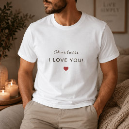 バレンタインに贈る名入れTシャツ - I Love You Tシャツ