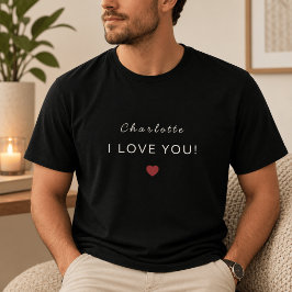 バレンタインに贈る名入れTシャツ - I Love You Tシャツ