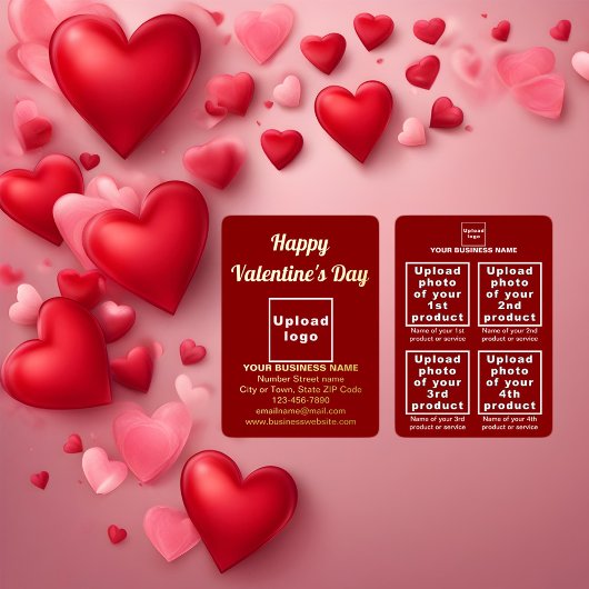 バレンタインに赤いビジネスブランド 箔シーズンカード