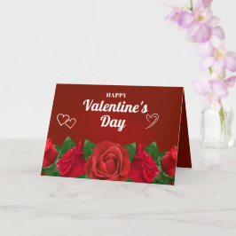 バレンタインに赤いロマンチックなローズビューティフルハート カード