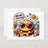 バレンタインに? – ビー魅力的バレンタイン シーズンポストカード (正面/裏面)