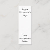 バレンタインのあなたはメロンに1つ！ミニブックマーク スキニー名刺 (裏面)