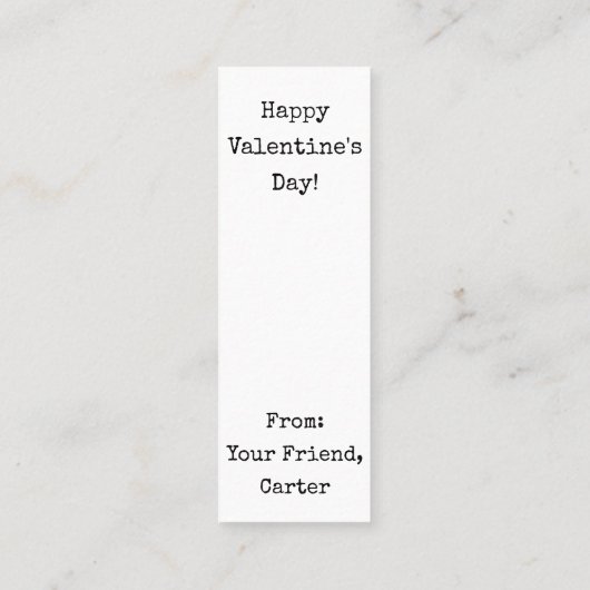 バレンタインのあなたはメロンに1つ！ミニブックマーク スキニー名刺 (裏面)