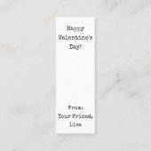 バレンタインのあなたは縮め最高のる! miniBookmark スキニー名刺 (裏面)