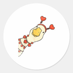 バレンタインのおかしなガチョウのハートのラブマッチ ラウンドシール