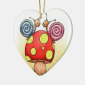バレンタインのかたつむり セラミックオーナメント (左)