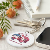 バレンタインのかわいいラブストーリー キーホルダー (正面右)