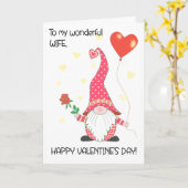 バレンタインのかわいい妻と赤い格言のために カード (黄色い花)