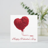 バレンタインのためのあたたかな毛糸のハート カード (スタンド正面)
