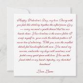 バレンタインのためのあたたかな毛糸のハート カード (裏面)