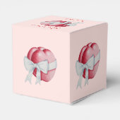 バレンタインのためのロマンチックな赤い愛ハート フェイバーボックス (裏面サイド)