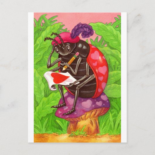 バレンタインのてんとう虫愛ノート シーズンポストカード (正面)