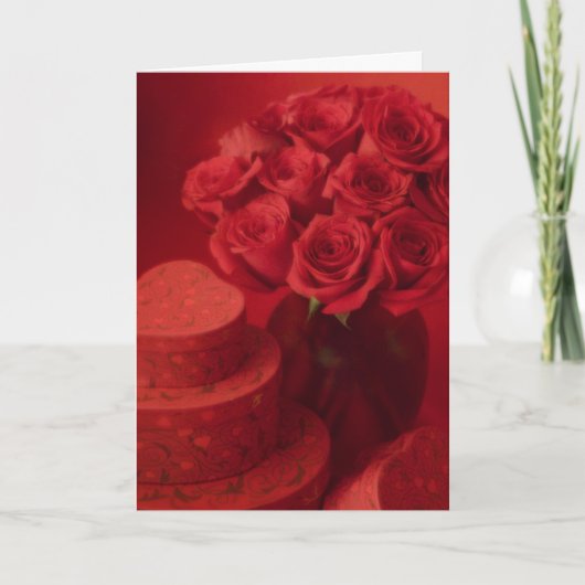 バレンタインのばら色の花束 シーズンカード (正面)