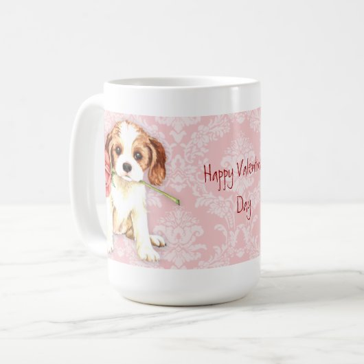 バレンタインのばら色の騎士 コーヒーマグカップ (正面左)