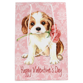 バレンタインのばら色の騎士 ミディアムペーパーバッグ