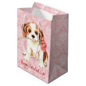 バレンタインのばら色の騎士 ミディアムペーパーバッグ (正面アングル)