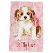 バレンタインのばら色の騎士 ミディアムペーパーバッグ (裏面)