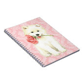 バレンタインのばら色のSamoyed ノートブック (右側)