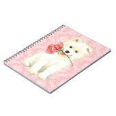 バレンタインのばら色のSamoyed ノートブック (左側)