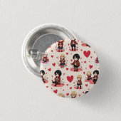 バレンタインのアニメボタン 缶バッジ (正面&裏面)