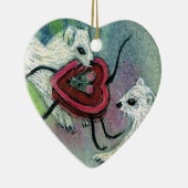 バレンタインのイタチのオーナメント セラミックオーナメント (右)