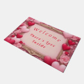 バレンタインのウェルカムマットの中に愛がある ドアマット (アングル)