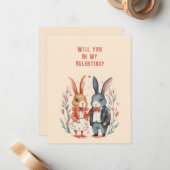バレンタインのウサギのカップルになるかな ノートカード (正面/裏面インサイチュ)