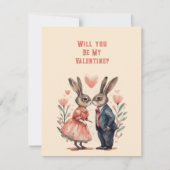 バレンタインのウサギのカップルになるかな ノートカード (正面)
