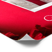 バレンタインのカスタマイズ可能なポストカー赤と白ド ポスター (角)