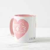バレンタインのカスタムコーヒーLOVERピンクハート矢印 マグカップ (正面左)