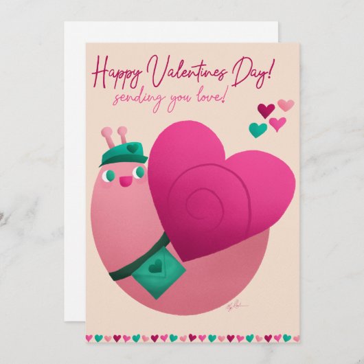 バレンタインのカタツムリ シーズンカード (正面/裏面)