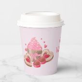 バレンタインのカップケーキ,クッキー,おやつ 紙コップ (正面)