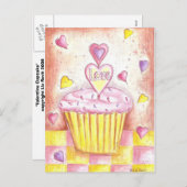 バレンタインのカップケーキ シーズンポストカード (正面/裏面)