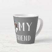 バレンタインのカップルカスタムハートパーソナライズされた写真 カフェラテマグ (右アングル)