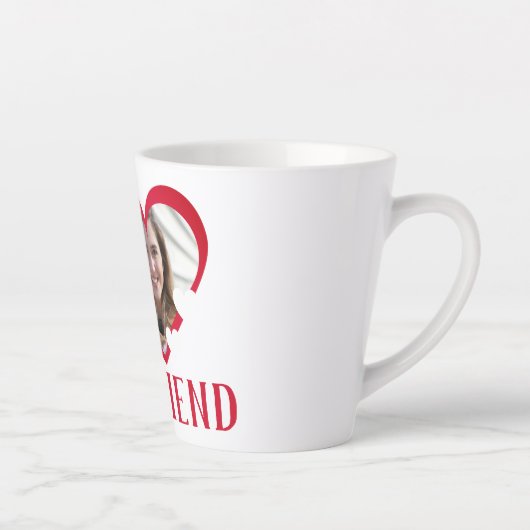 バレンタインのカップルカスタムハートパーソナライズされた写真 カフェラテマグ (右)