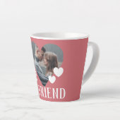 バレンタインのカップルカスタムハートパーソナライズされた写真 カフェラテマグ (右アングル)