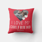 バレンタインのカップルカスタムハートパーソナライズされた写真 クッション (裏面)