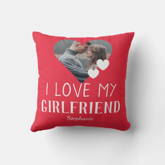 バレンタインのカップルカスタムハートパーソナライズされた写真 クッション (裏面)