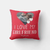 バレンタインのカップルカスタムハートパーソナライズされた写真 クッション (正面)