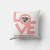 バレンタインのカップルカスタムハートパーソナライズされた写真 クッション (裏面)