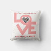 バレンタインのカップルカスタムハートパーソナライズされた写真 クッション (正面)